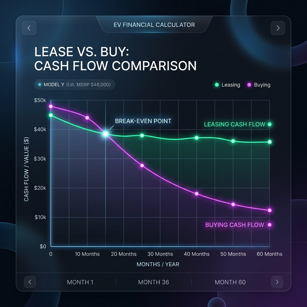 Leasing vs Buying Cash Flow comparison showing how the commercial credit loophole lowers lease payments